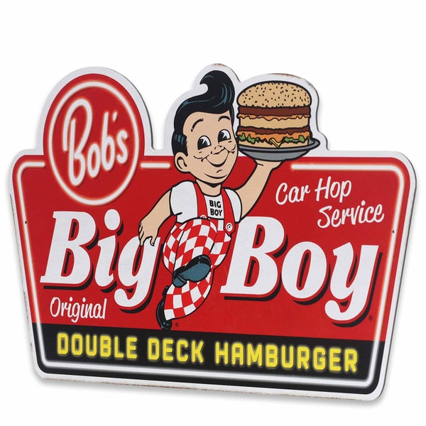 Bob's Big Boy Double Deck Hamburger Metal Sign