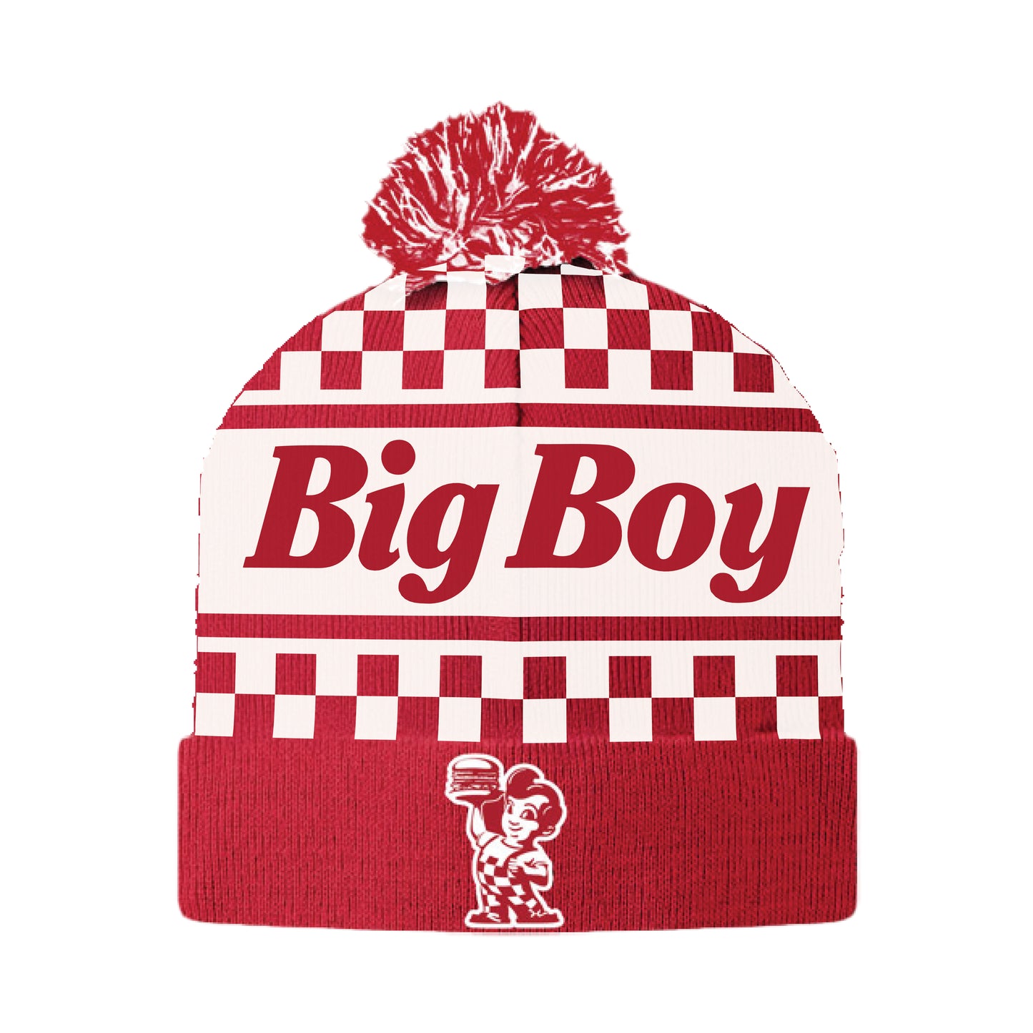 Checkered Pom Pom Hat